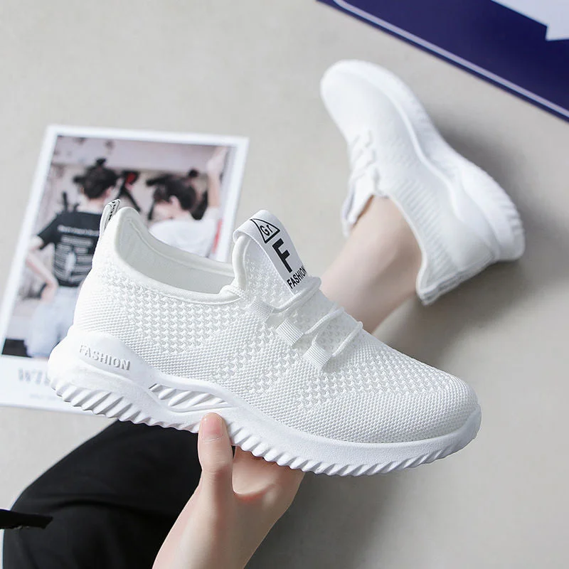 Mesh Sneakers Female Students 2021 Spring Summer New Women's Shoes Korean Fashion Running White Shoe Breathable Mesh Shoes cozok