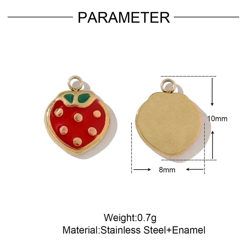 3 PCS/Package 14*14mm 4*11mm 9*22mm 201 Stainless Steel 18K Gold Plated Arrow Strawberry Gourd Polished Jewelry Accessories Pendant