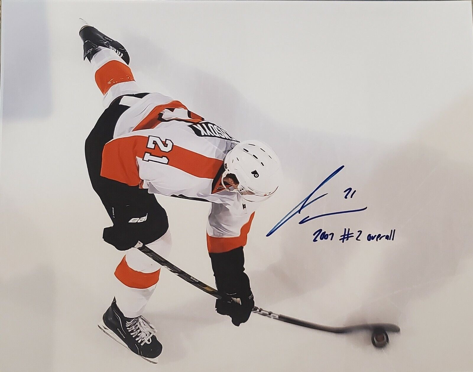 Signed 16X20 JAMES VAN RIEMSDYK Philadelphia Flyers Autographed Photo Poster painting w/COA