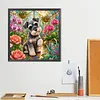 Diamond Painting -5D Full Round Drill Miniature Schnauzer Puppy(40x40cm)
