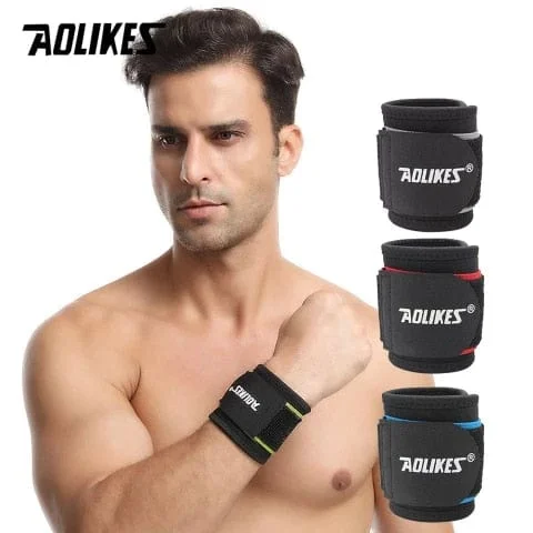 Pornhint AOLIKES 1PCS Adjustable Sport Wristband Wrist Brace Wrap Bandage Support Band Gym Strap Safety sports wrist protector Hand Bands
