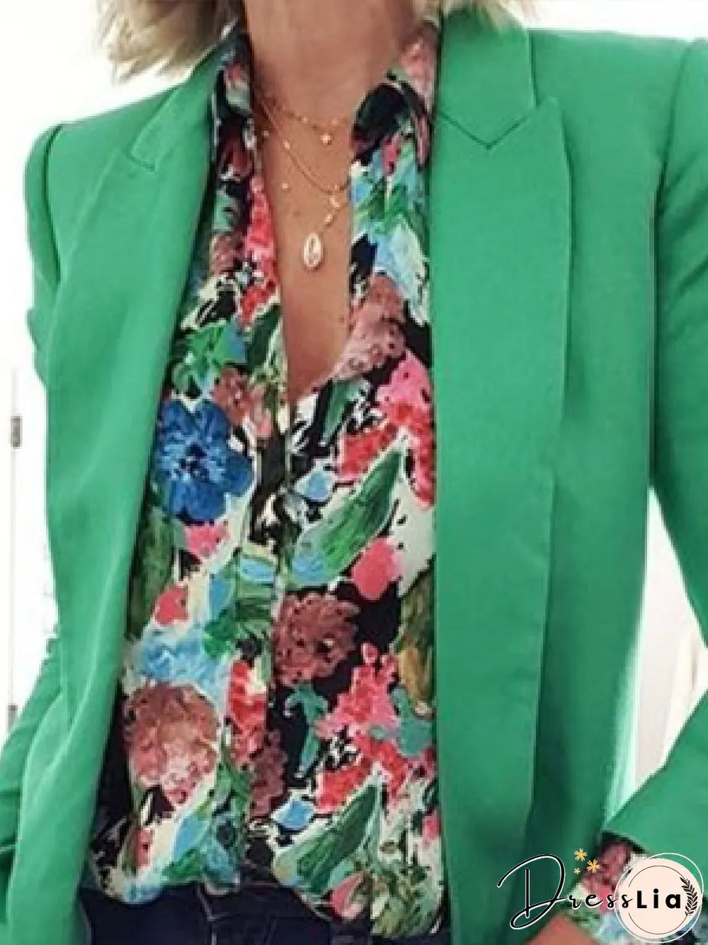 Casual Plain Shawl Collar Loose Long Sleeve Blazer