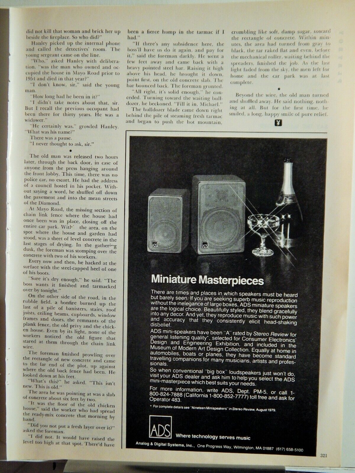 ADS MINIATURE STEREO AUDIOPHILE COMPONENT SPEAKERS ORIGINAL VTG 1979 Photo Poster painting AD,