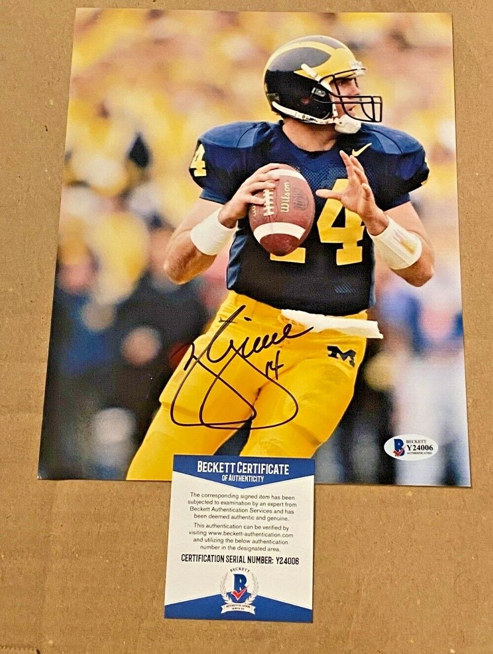 BRIAN GRIESE SIGNED MICHIGAN WOLVERINES 8X10 Photo Poster painting BECKETT CERTIFIED