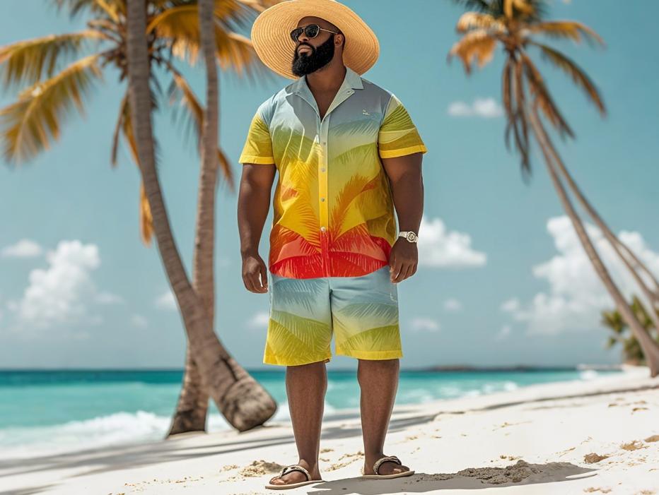 BigTallKings' gradient Hawaiian shirts for big and tall men