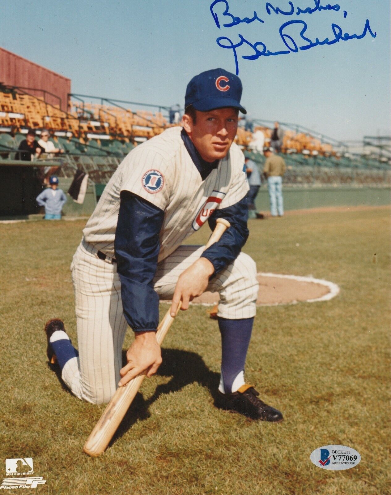 GLENN BECKERT Signed Chicago CUBS 8x10 Photo Poster painting w/ Beckett COA & Inscription