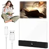 Book Light Rechargeable Clear LED Flat Reading Light with 3 Colors & Timer Dimmable Panel Plate Lamp Funny Gifts for Readers Kids Women Men