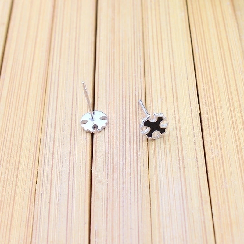 1 Piece Minimalist Geometric Plating Inlay Copper Stone Ear Studs