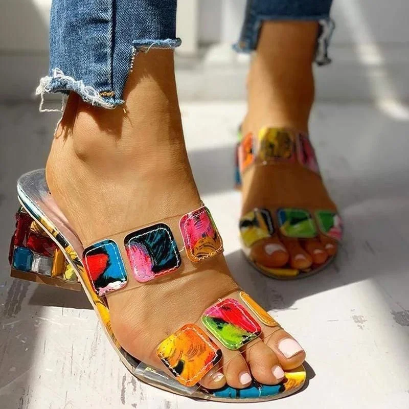 Meladen™ Farbige Sandalen mit mittlerem Absatz
