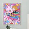 Mädchen Katze 5d DIY volle runde partielle ab Bohrer Dimond Gemälde Wohnkultur 45x55cm
