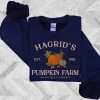 Women's Hagrid's Halloween Pumpkin Patch Printed Long- Sleeve Fall Sweatshirt