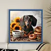 Sunflower Coffee Dachshund-11CT Stamped Cross Stitch 40*40cm/15.75*15.75in