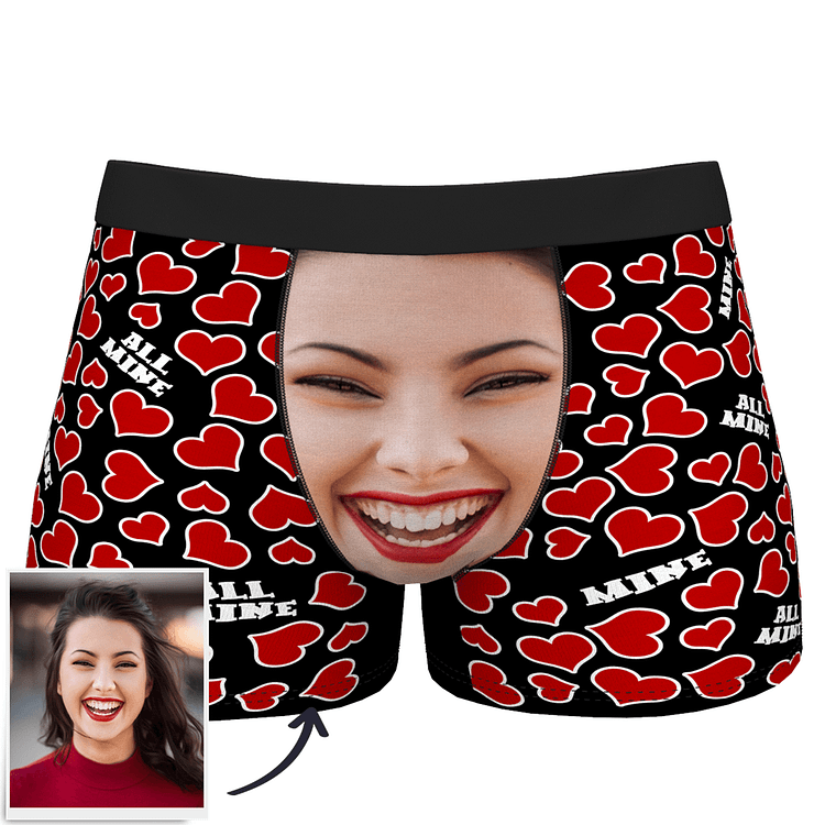 Custom Face Boxer Shorts All Mine Heart