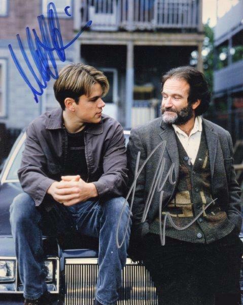 REPRINT - GOOD WILL HUNTING Matt Damon - Robin Williams Signed 8x10 Photo Poster painting RP