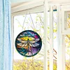 5D Diamond Painting Double Sided Effect  Stained Glass Panel Decorative Home Garden Decoration Hanging Kit(Dragonfly)