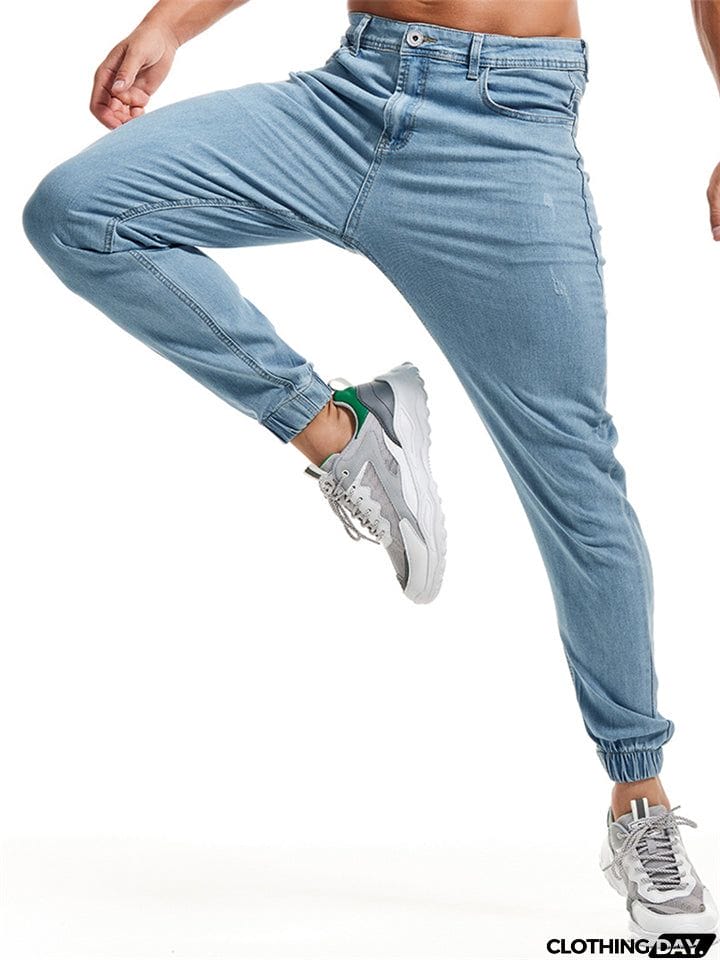 Men's Fashion Comfy Ankle Banded Jeans