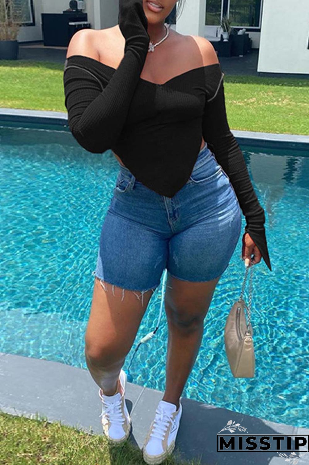 Orange Sexy Casual Solid Backless V Neck Tops