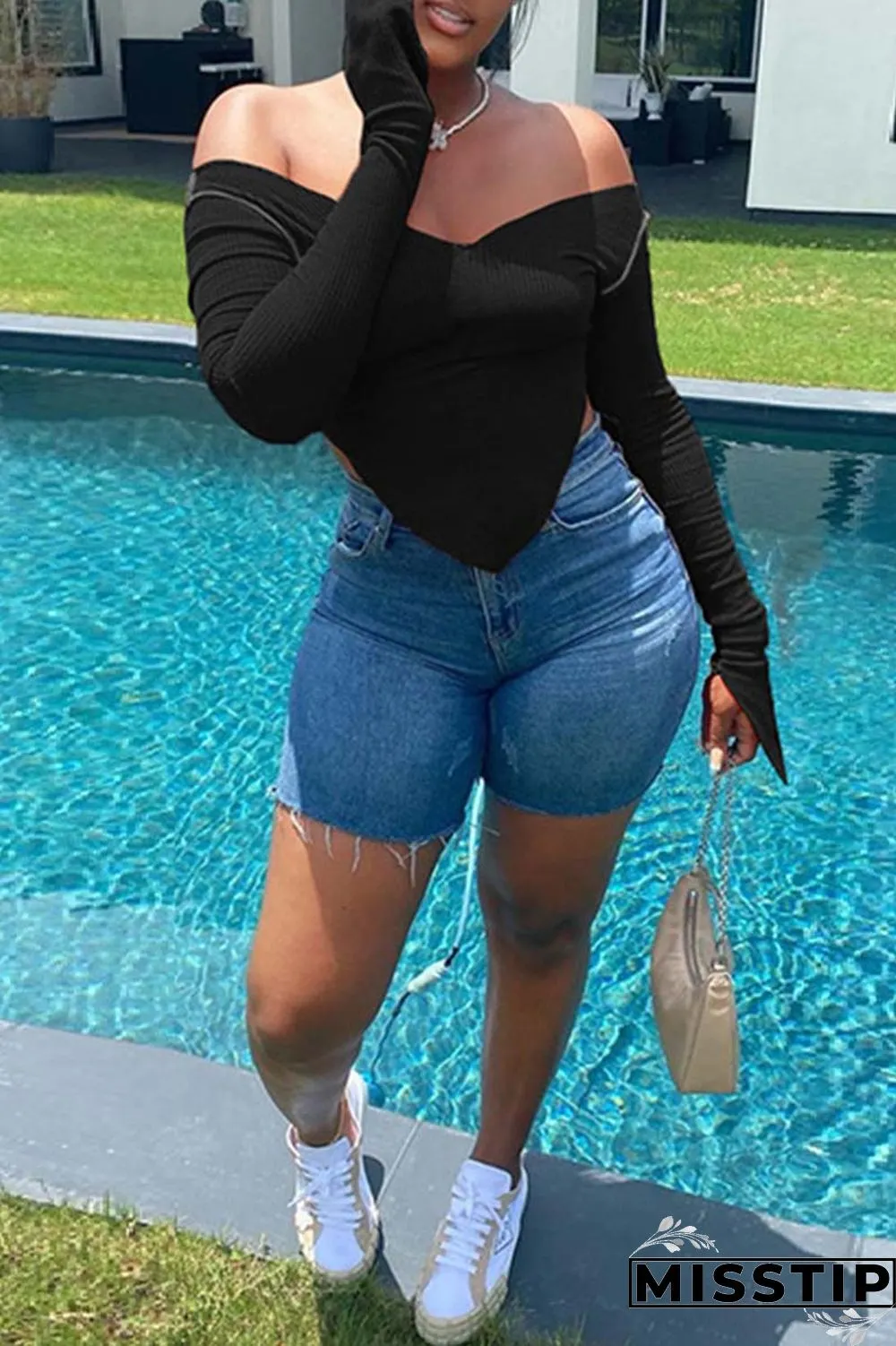 Orange Sexy Casual Solid Backless V Neck Tops
