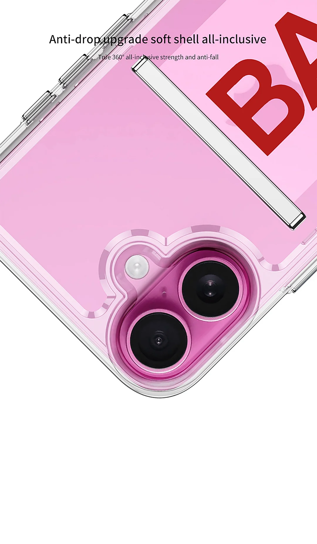 Suitable for iPhone 16 wristband bracket transparent mobile phone case