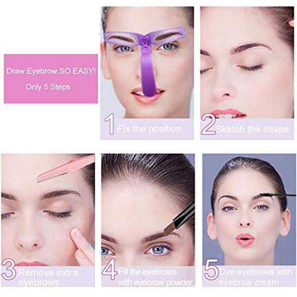 8 shapes eyebrow stencil