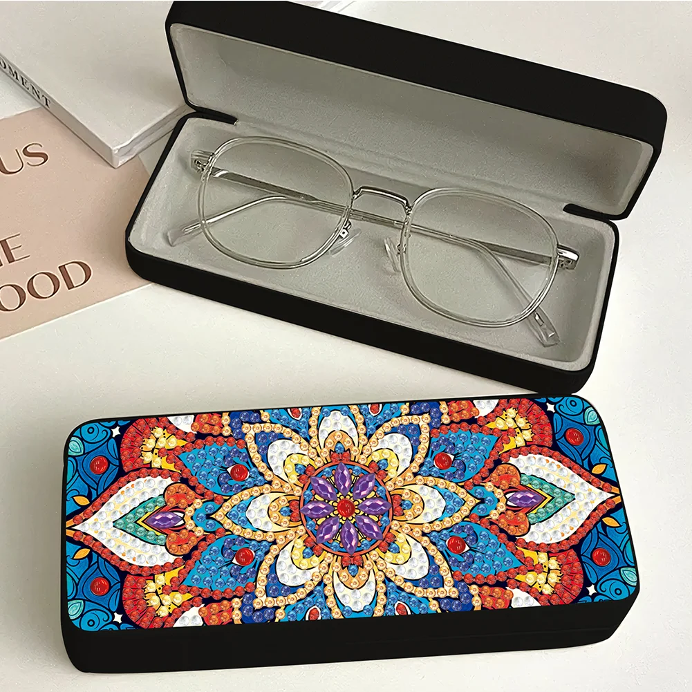 Flower Diamond Painting Eyeglasses Case Diamond Art Sunglasses Case for Adults