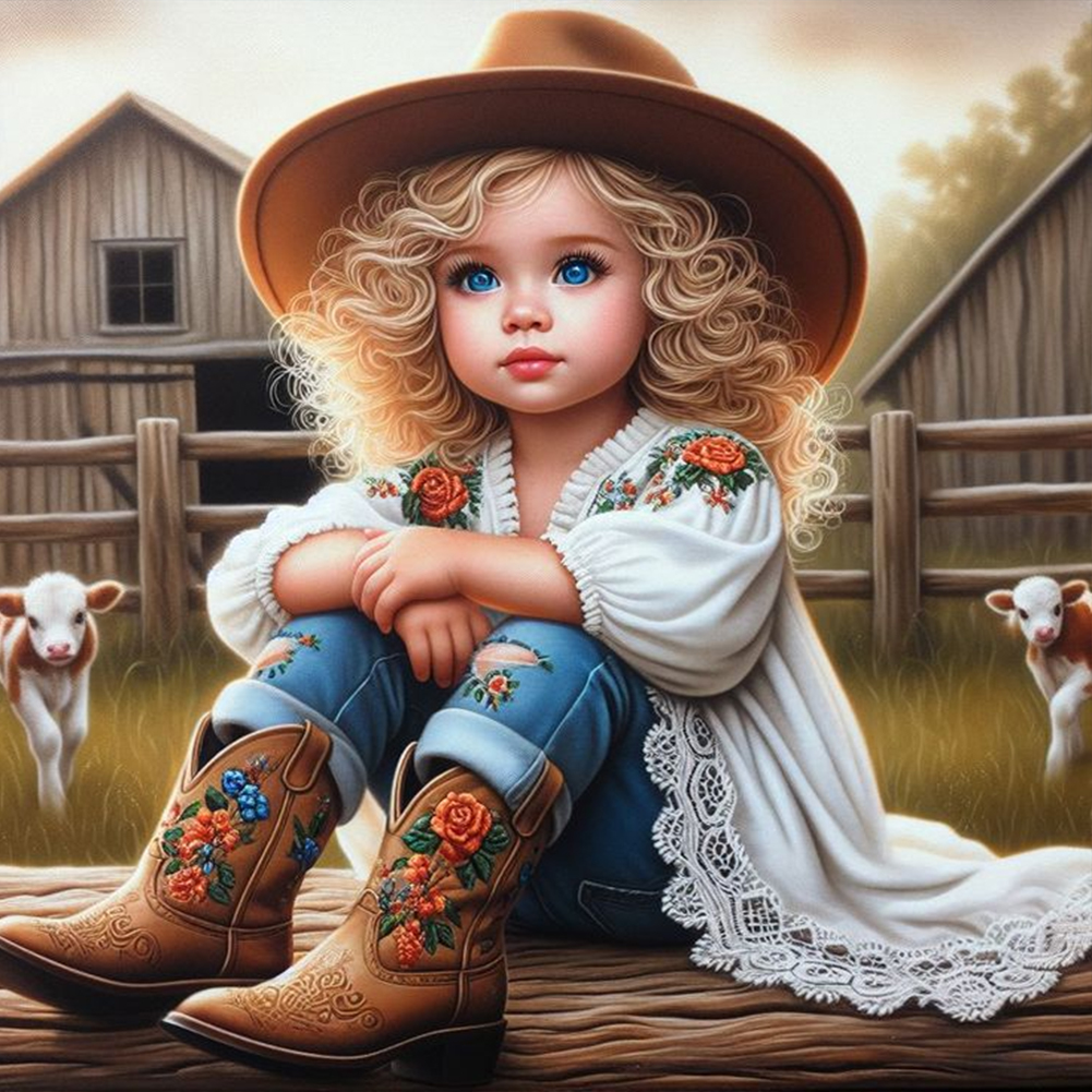 Cowgirl 30*30cm(canvas) full round drill diamond painting