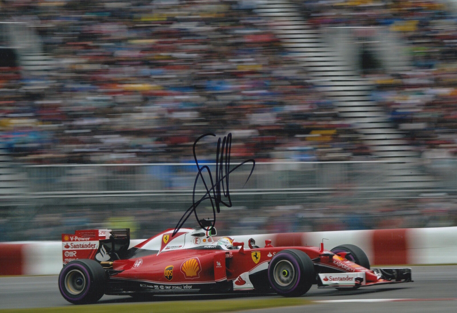 Sebastian Vettel Hand Signed 12x8 Photo Poster painting F1 Scuderia Ferrari 2016 5.