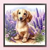 Lavender And Dachshund-11CT Stamped Cross Stitch 40*40cm/15.75*15.75in