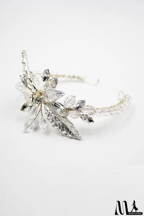 MidiSono - Rhinestone Leaf Bracelet