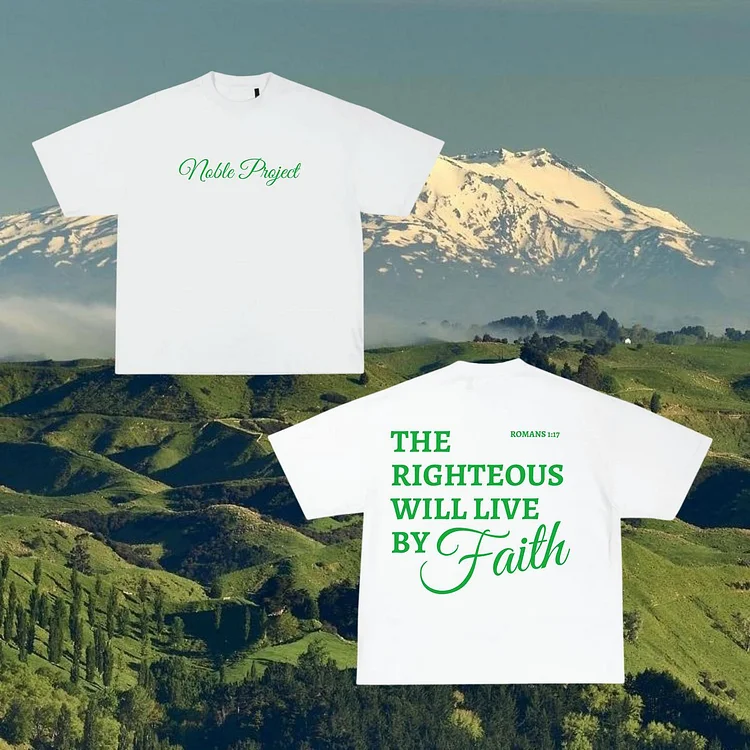 Christian Live By Faith Print T-Shirt