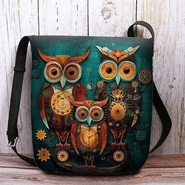 Style & Comfort for Mature Women Women's Owl Print Crossbody Bag