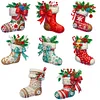 8Pcs Double Side Effect Acrylic Special Shaped Christmas Theme Xmas Trees Hanging Pendant Kits