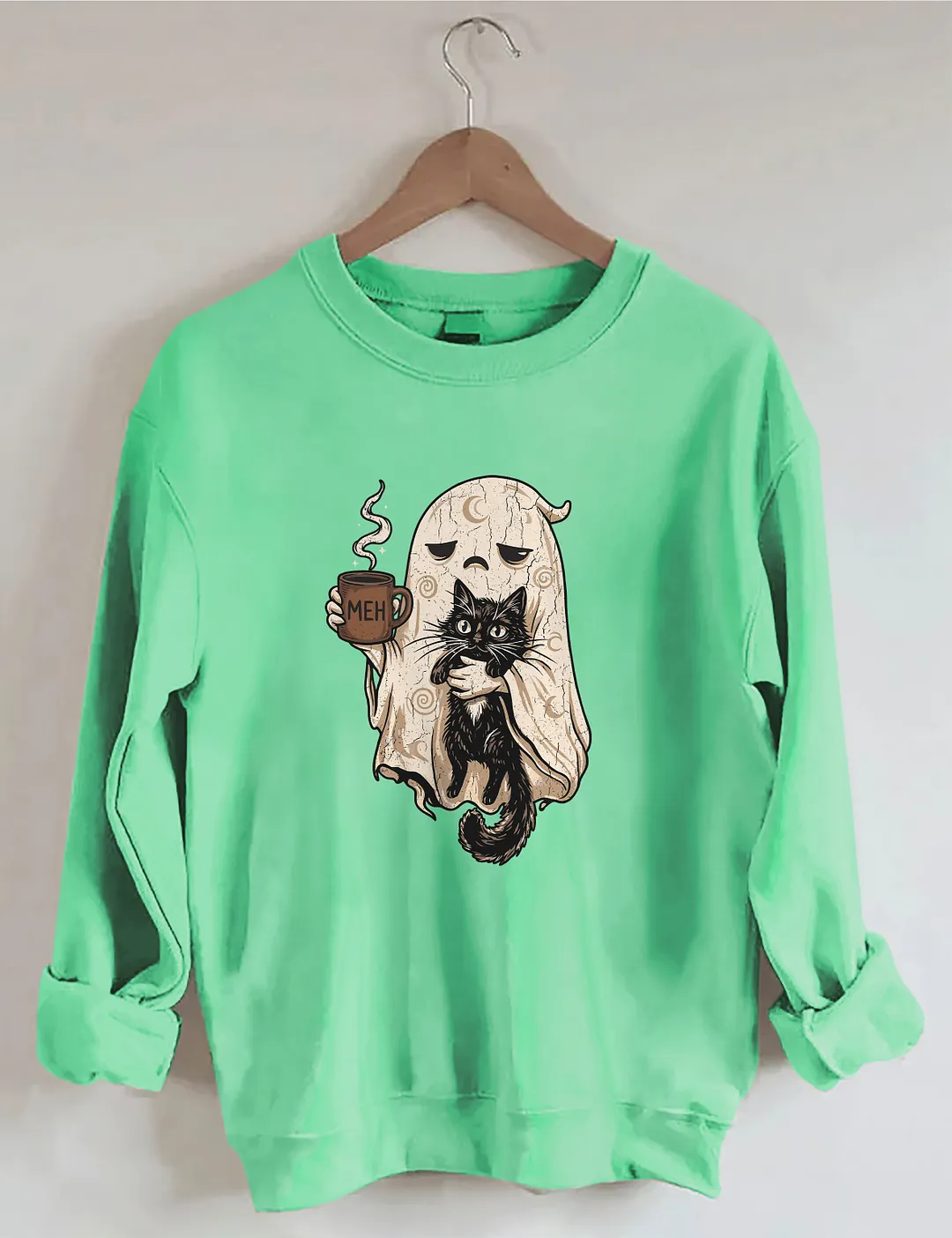 Ghost & Coffee Cat Sweatshirt