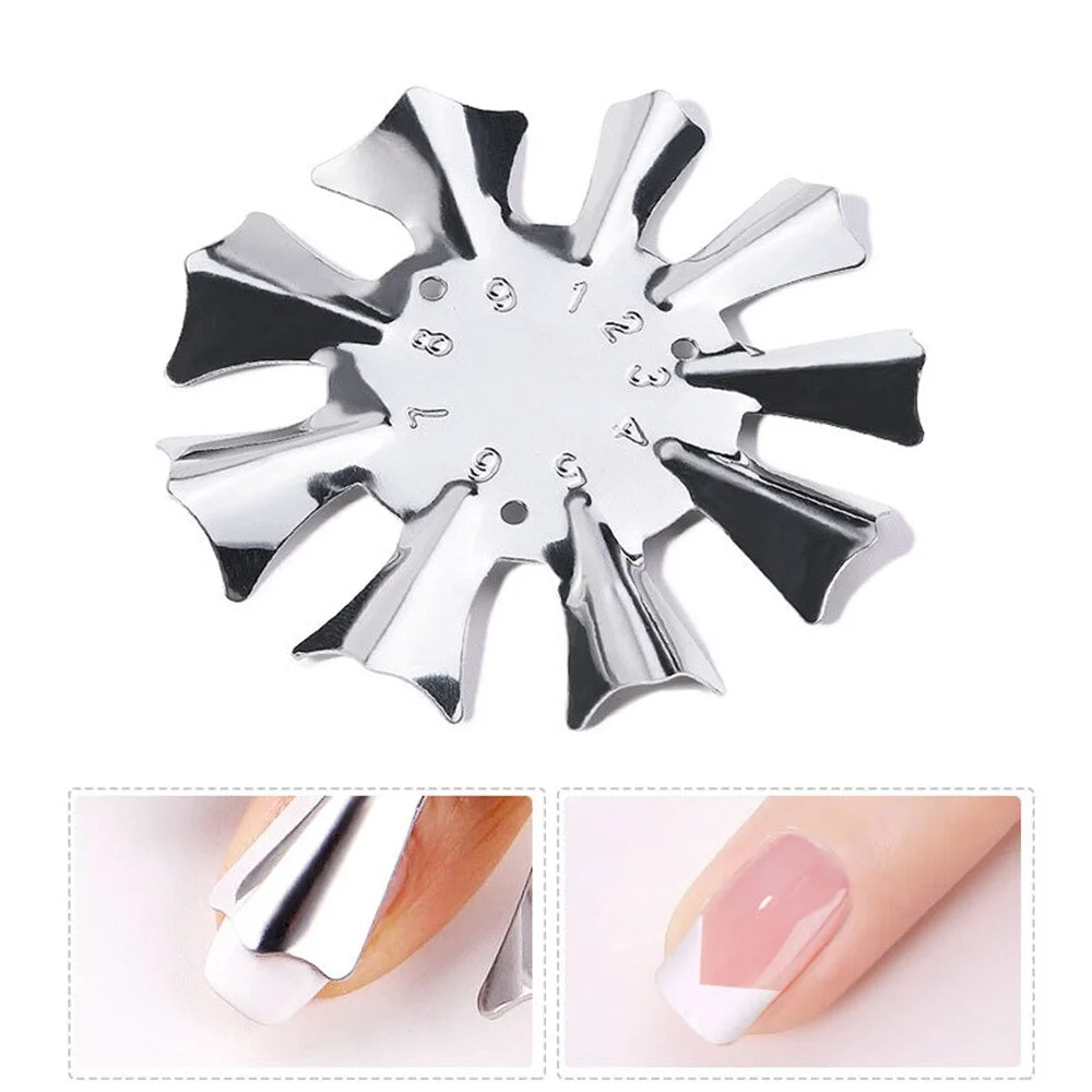Pro 9 Sizes Easy French Smile Cut V Line almond Shape Tips Manicure Edge Trimmer Nail Cutter Acrylic Pink White French Nails-Nail Inspo