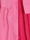 Fashion Contrast Color Long Sleeve Button Belted Long Sleeve Midi Dress