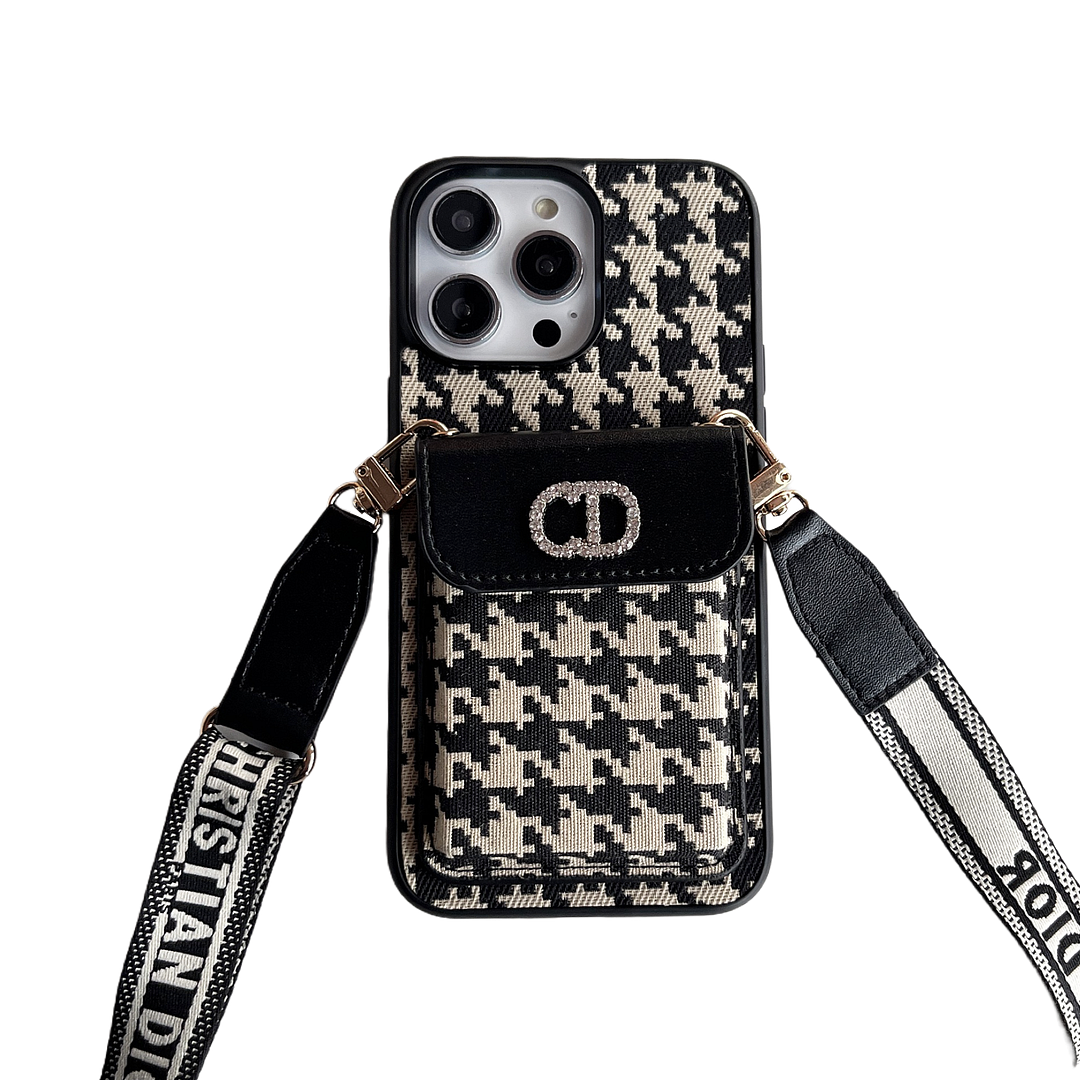 Dior Oblique Print Crossbody Wallet Card Holder  Apple iPhone Case Samsung Galaxy Cover