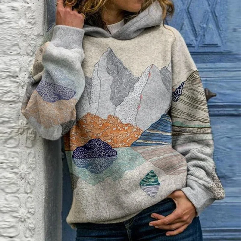 Autumn Winter Casual Cats Print Fleece Tops Women Long Sleeve Warm Pullovers Shirts Female Size S-3XL Retro Harajuku Streetwear