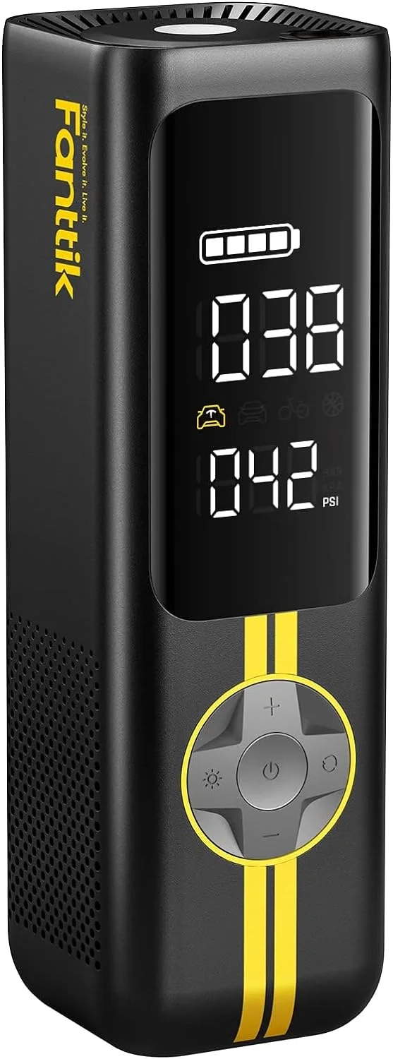 Fanttik X8 APEX EV Tire Inflator Portable Air Pump, 2X Faster Inflation, 150PSI Cordless Air Compressor with LCD Dual Screen, Powerful battery, Fits Electric Cars, Cars, Bike, Ball——EV updated version