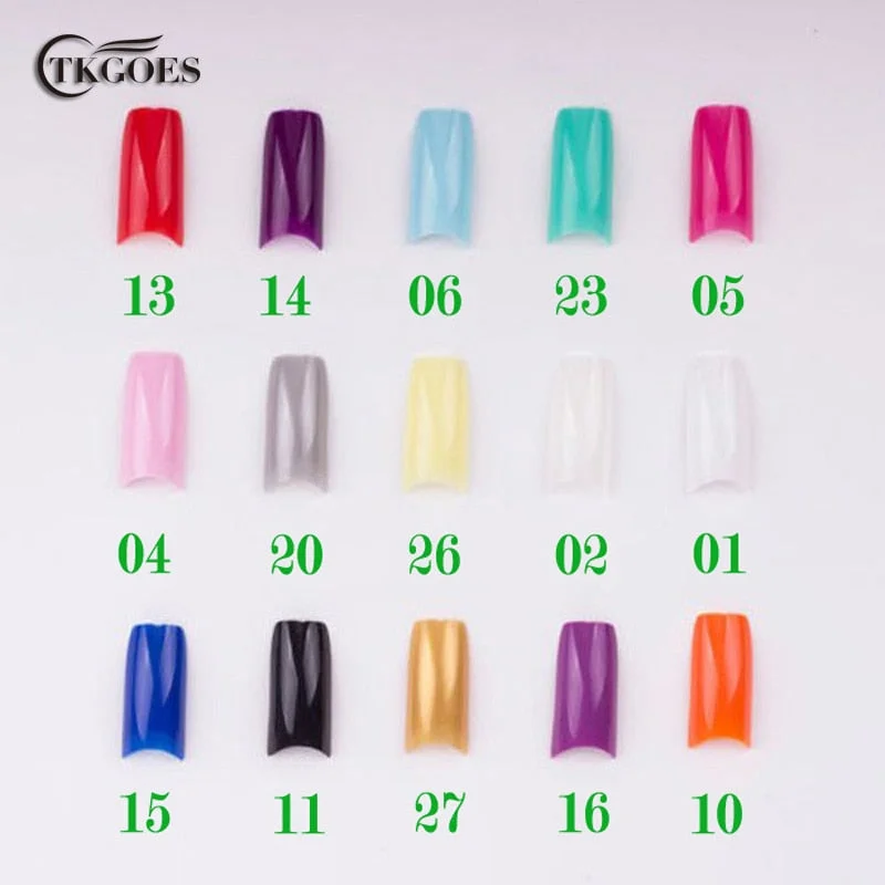 TKGOES 100pcs Half Cover French Nail Art Tips 25 Color optional Acrylic False Nails Half Tips UV Gel Art Salon Tips