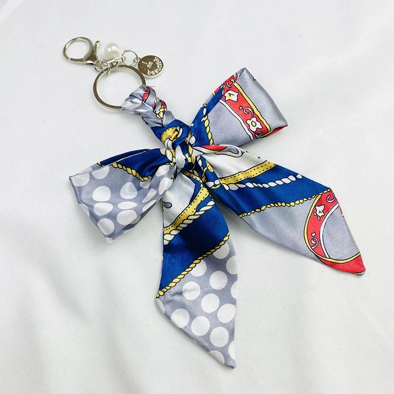 Sweet Minimalist Bow Knot Cloth Metal Unisex Bag Pendant Keychain