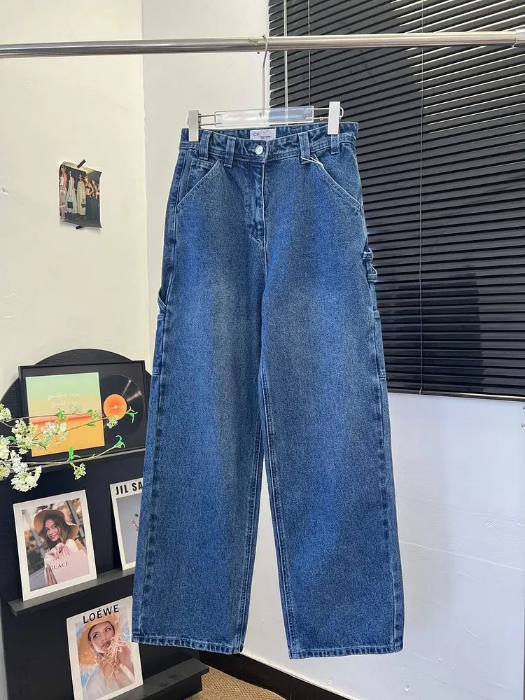 Straight Leg Jeans for Women,High Waisted Wide Leg Loose Stretchy Boyfriend Denim Pants Baggy Jeans for Women