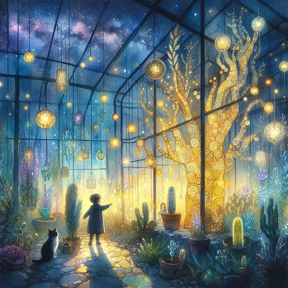 Partial AB Diamond Painting - Full Round Drill - Flower Room(Canvas|45*45cm)