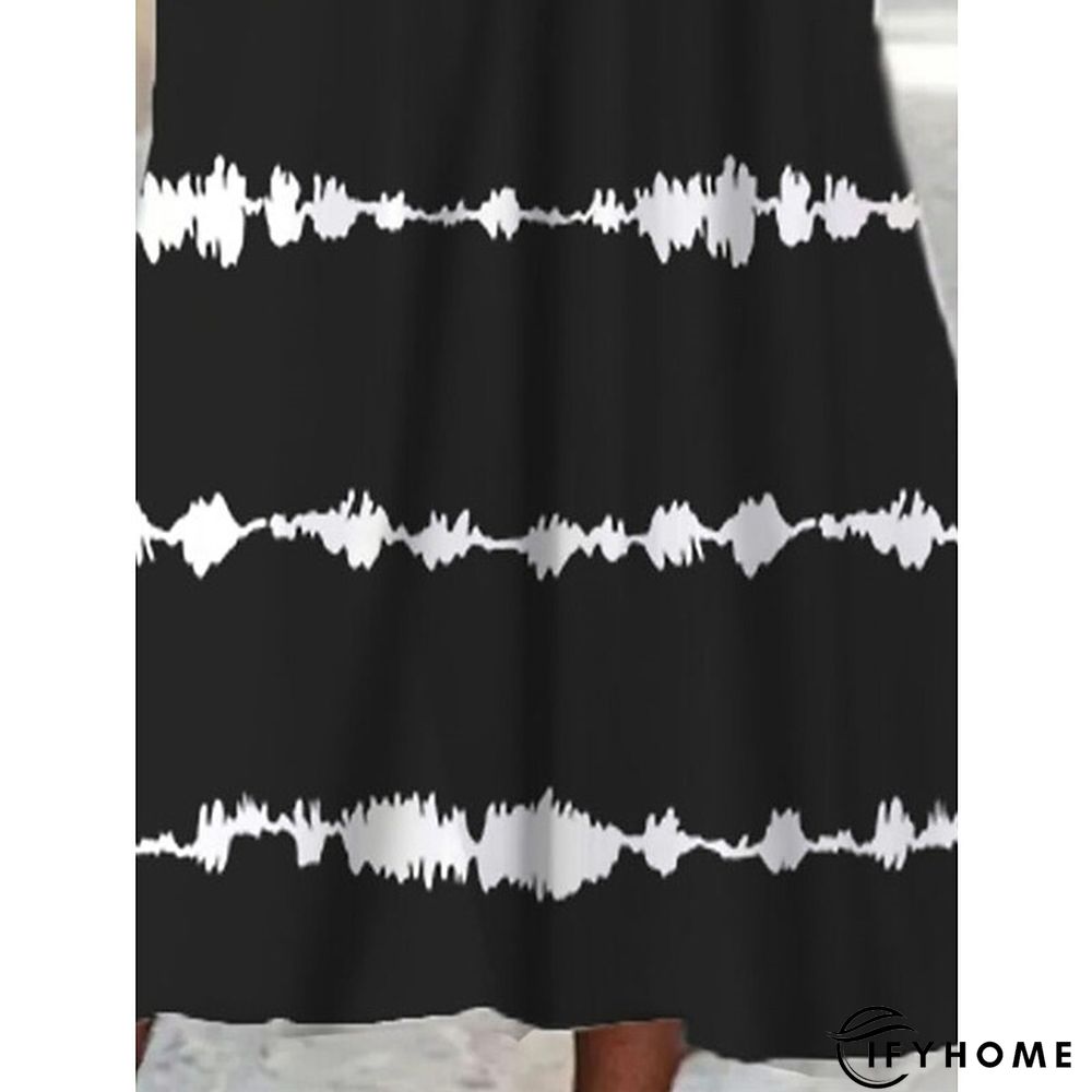 Women's Casual Dress Shift Dress Summer Dress Floral Tie Dye Pocket Print V Neck Midi Dress Active Fashion Outdoor Date Short Sleeve Regular Fit Black Spring Summer S M L XL XXL | IFYHOME