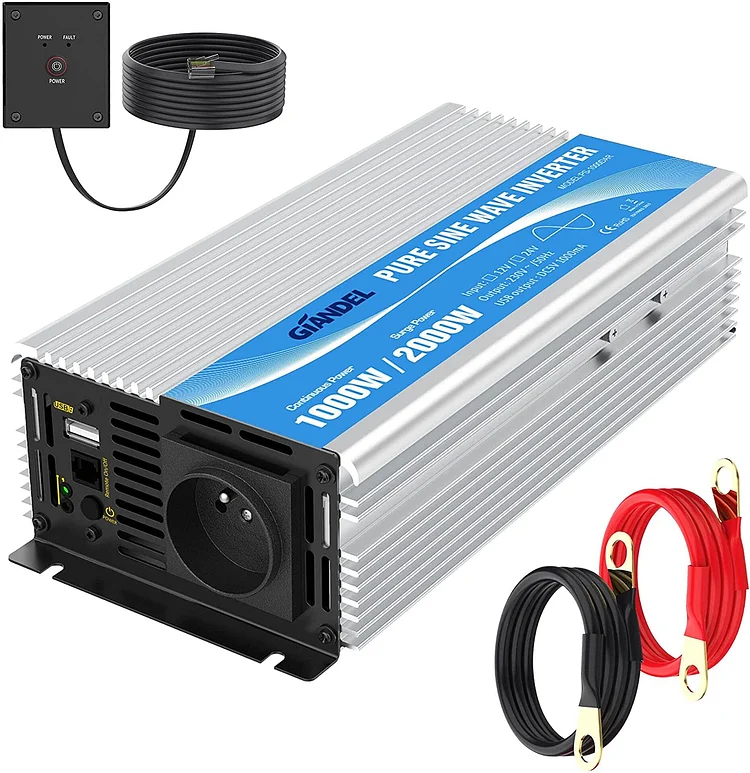 Convertisseur Pur Sinus 12V/24V - 230V - 1000W (2000W en pic