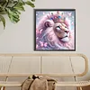 Crown Lion Full DIY 5D rond drill diamond dots peintures arts visuels arts plastiques pour adultes d&eacute;coration murale int&eacute;rieure d&eacute;coration murale en cristal peinture par diamond kits de peinture diamant cristal &agrave; strass 15,75 x 15,75 in