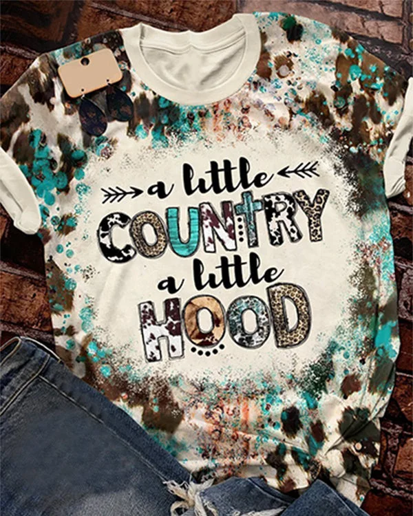 A Little Country A Little Hood Print Short Sleeve T-shirt