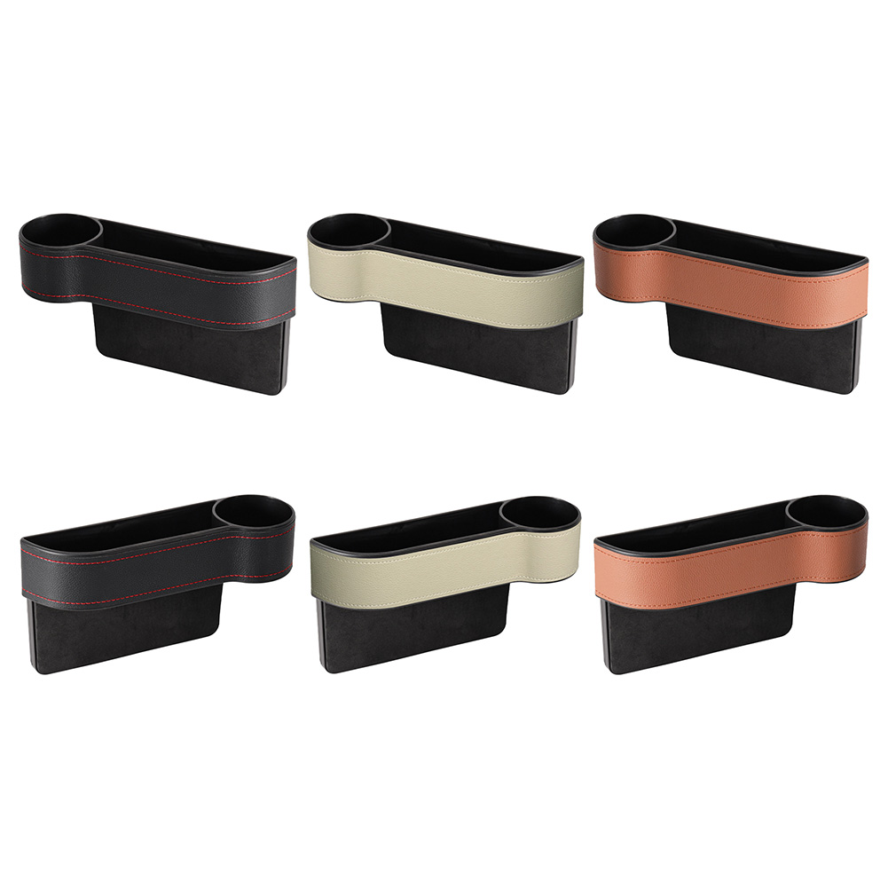 

Car Seat Gap Storage Box Left/Right Side Slit Crevice Phone Holder Pocket, Light brown, 501 Original