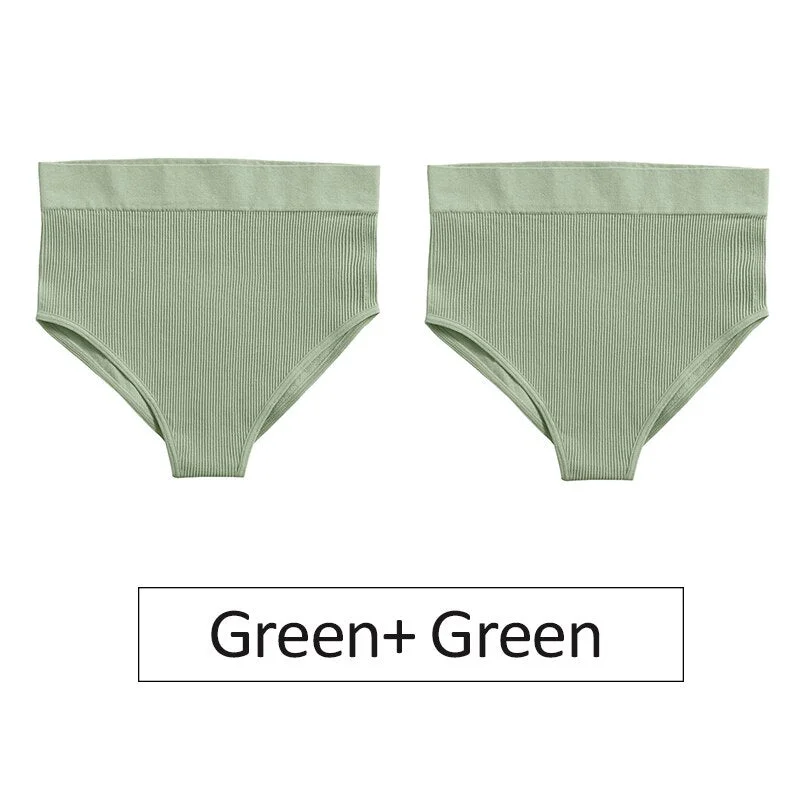 2PCS/Set Women's Panties High Waist Seamless Underwear Female Underpants Woman Sexy Briefs Ladies Panties Intimates Lingerie