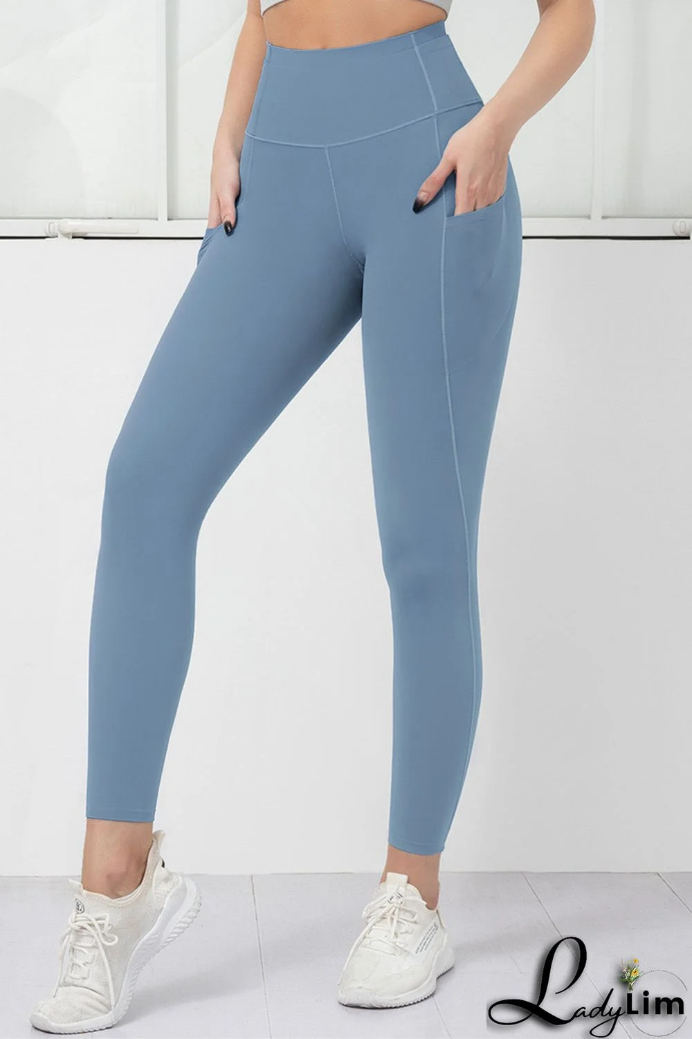 Orange Pink Casual Sportswear Solid Basic Skinny High Waist Trousers