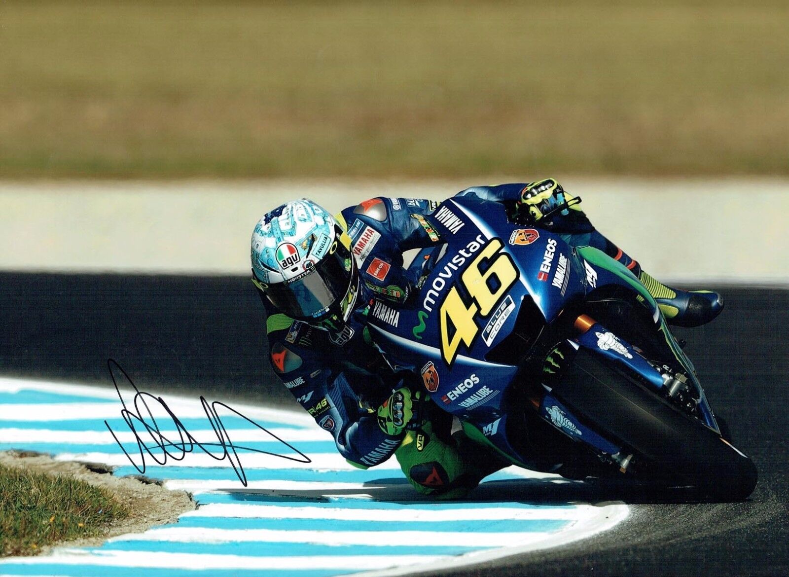 VALENTINO ROSSI Autograph 2017 SIGNED 16x12 Yamaha Photo Poster painting 18 AFTAL COA The Doctor